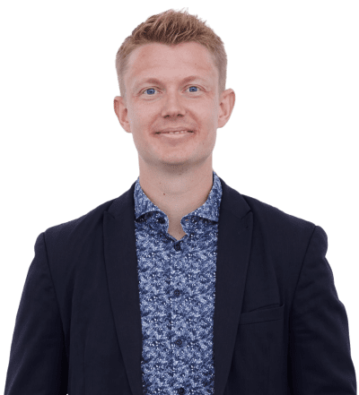 Mads Skov Larsen, Ejendomsmægler, MDE hos Ejendomsmæglerfirmaet John Frandsen i Hinnerup.